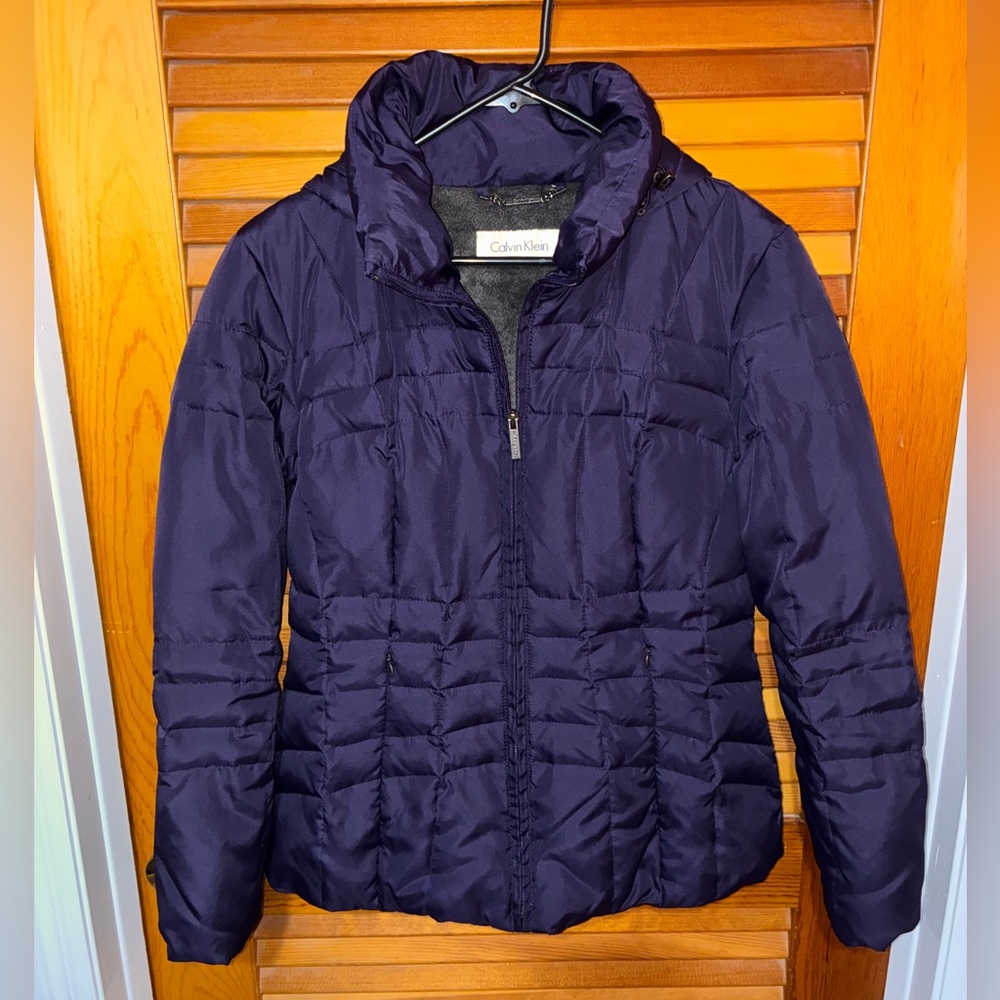 Calvin Klein Women’s Duck Down Puffer Jacket, purple - size S